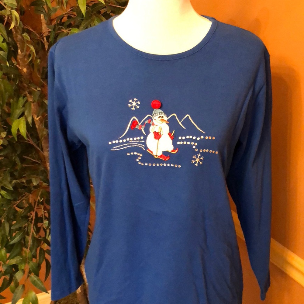 Christmas “Frosty the Snowman” Long Sleeve SM EUC